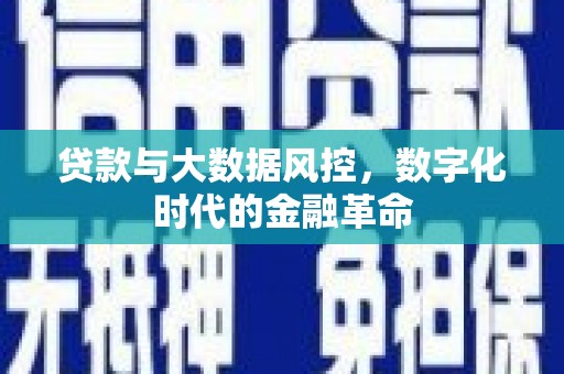 赫山贷款与大数据风控，数字化时代的金融革命