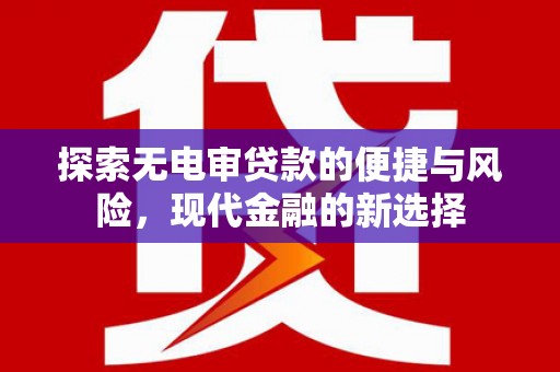 赫山探索无电审贷款的便捷与风险，现代金融的新选择