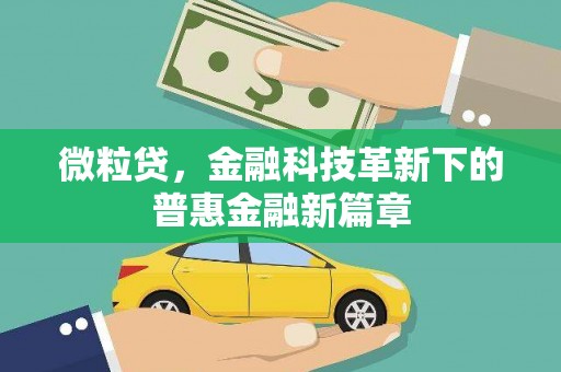 赫山微粒贷，金融科技革新下的普惠金融新篇章