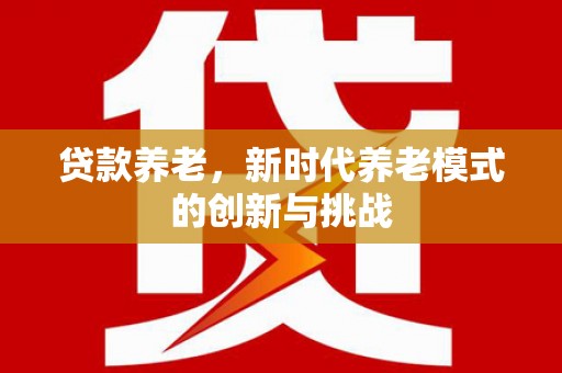 赫山贷款养老，新时代养老模式的创新与挑战