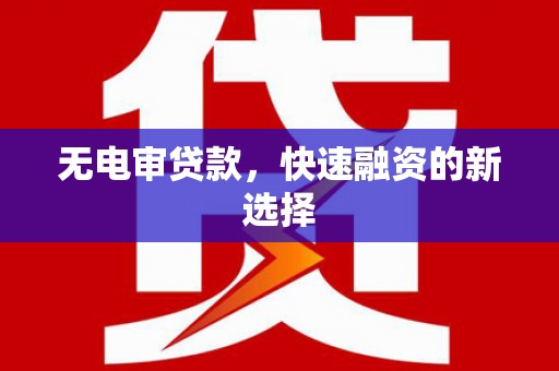赫山无电审贷款，快速融资的新选择
