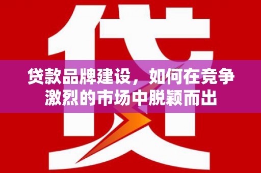 赫山贷款品牌建设，如何在竞争激烈的市场中脱颖而出