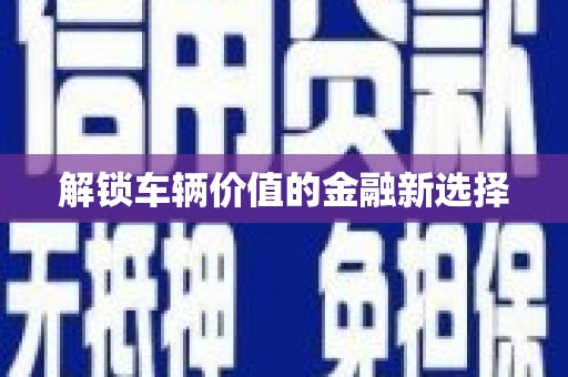 赫山解锁车辆价值的金融新选择