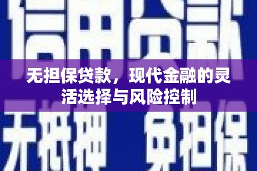 赫山无担保贷款，现代金融的灵活选择与风险控制