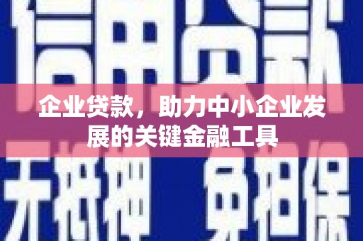 赫山企业贷款，助力中小企业发展的关键金融工具
