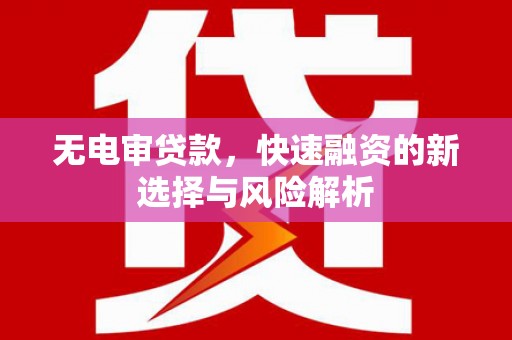 赫山无电审贷款，快速融资的新选择与风险解析