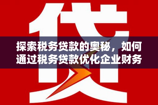 赫山探索税务贷款的奥秘，如何通过税务贷款优化企业财务