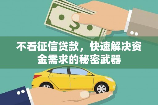 赫山不看征信贷款，快速解决资金需求的秘密武器