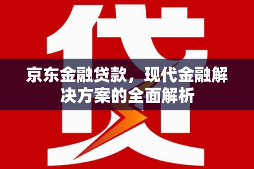 赫山京东金融贷款，现代金融解决方案的全面解析