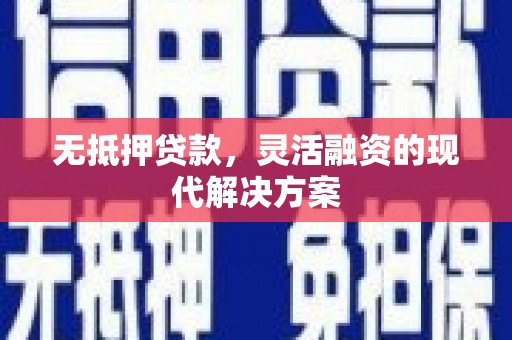 赫山无抵押贷款，灵活融资的现代解决方案