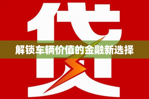 赫山解锁车辆价值的金融新选择