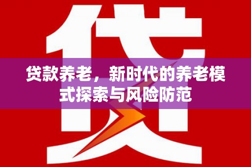 赫山贷款养老，新时代的养老模式探索与风险防范