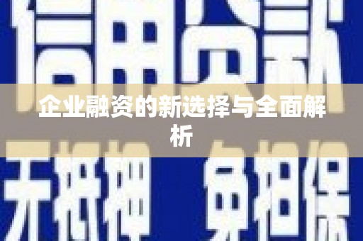 赫山企业融资的新选择与全面解析